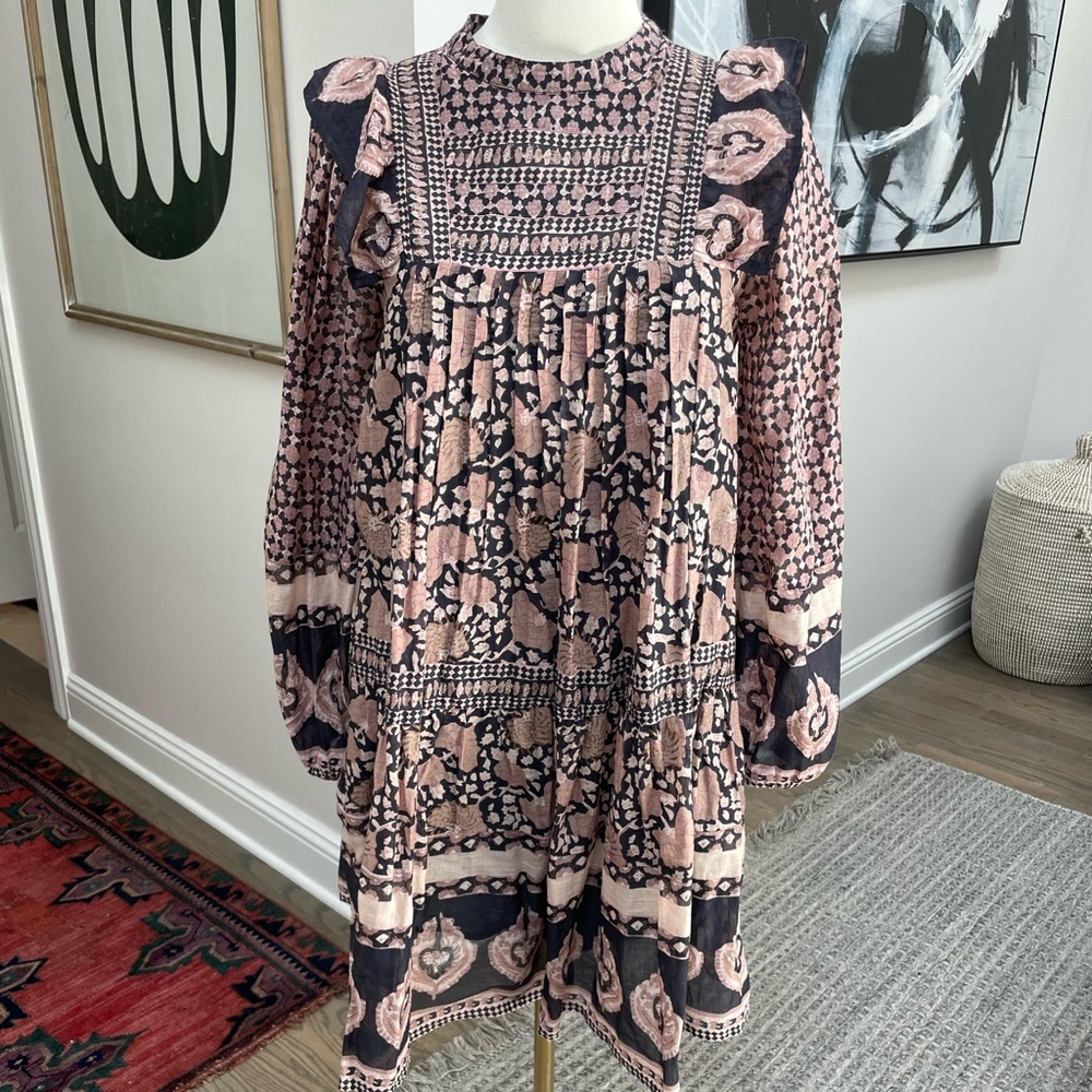 Sea New York Margo Border Tunic Dress, Lilac XXS - Worn Once
